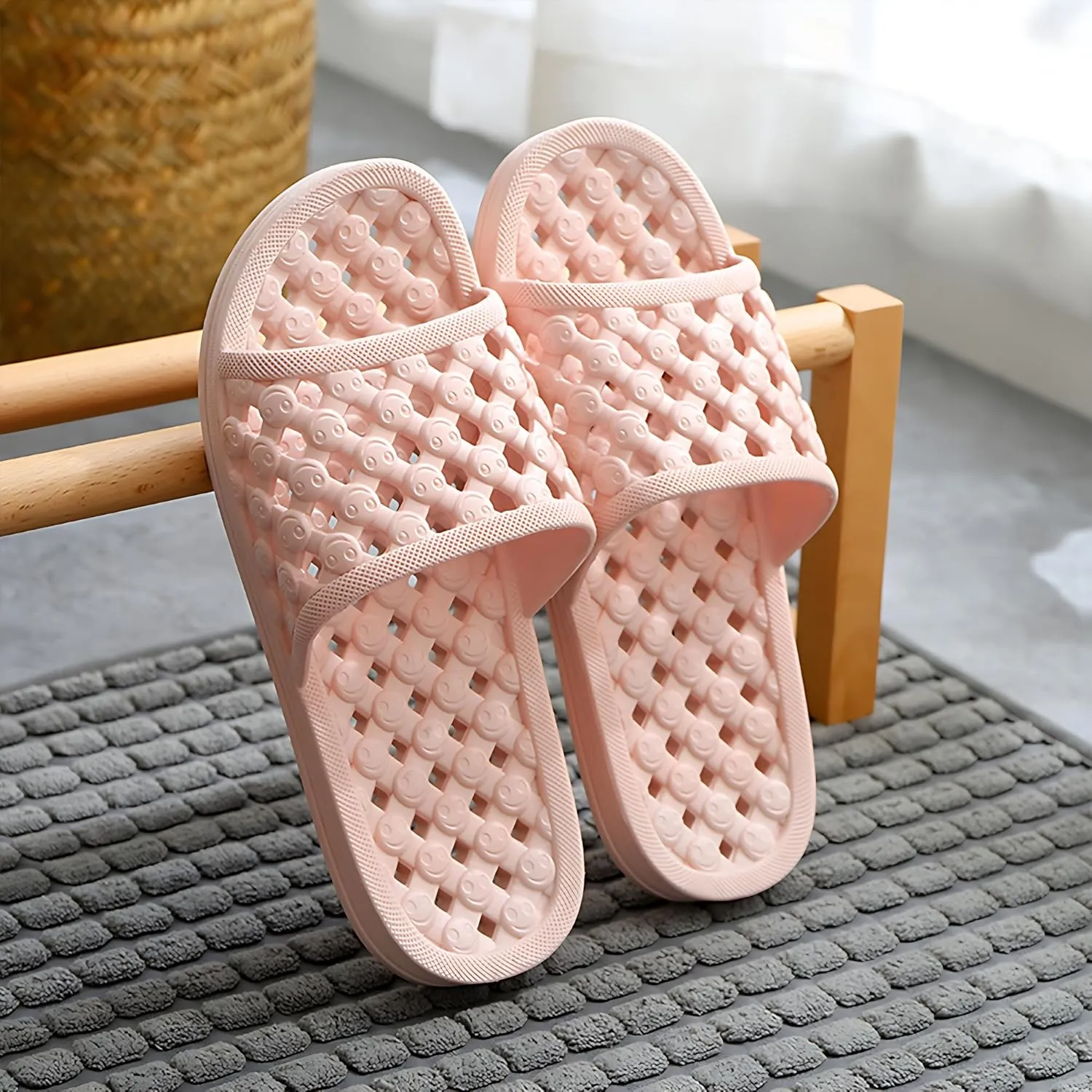 AYYDMY Shower Shoes Quick Drying Slippers for Women Men, Non Slip House Shoes Cushioned Thick Sole Bathroom Slippers Indoor Outdoor Soft Platform Sandals for Living Room College Dorm Beach SPA Gym Pool