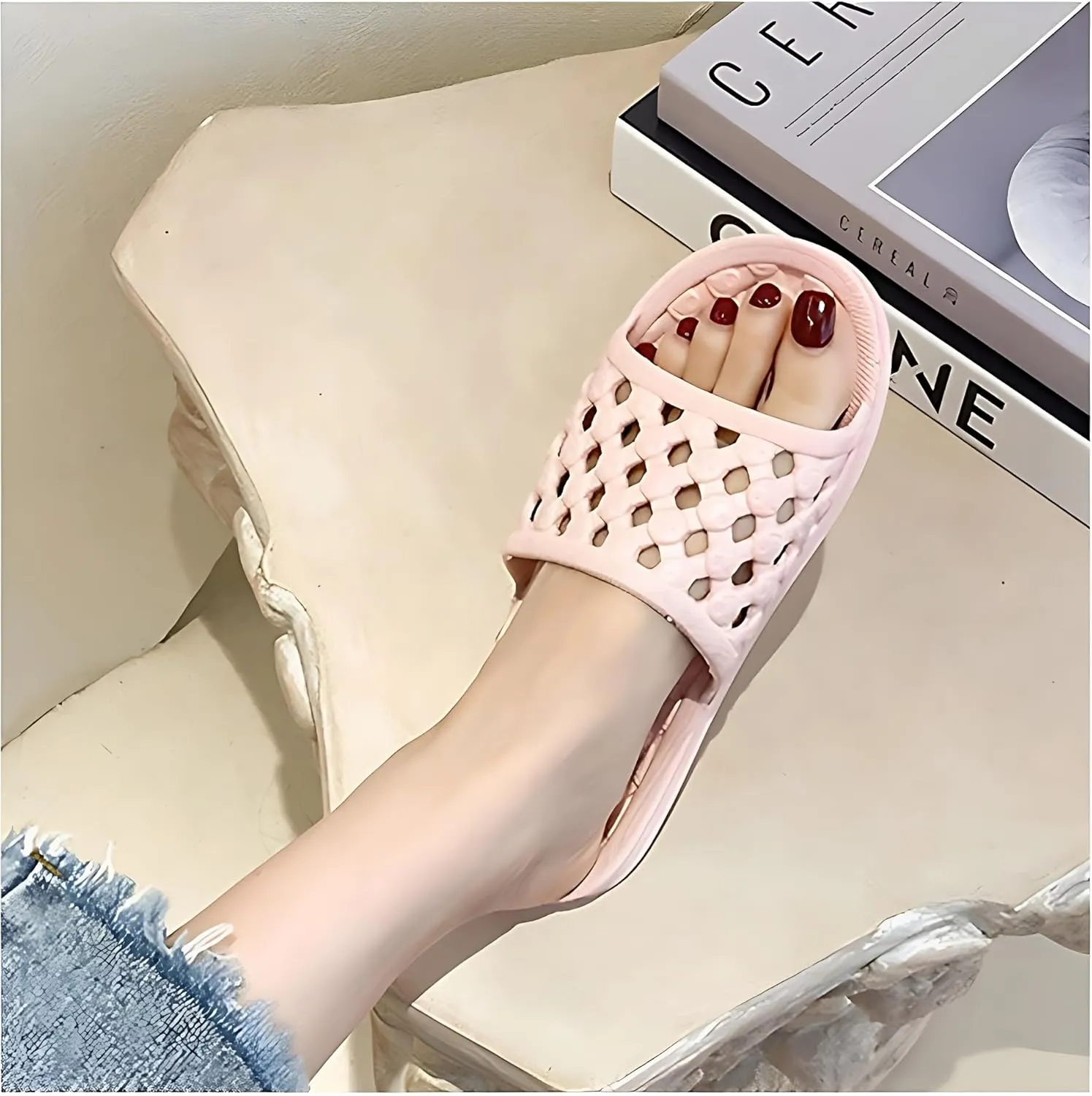 AYYDMY Shower Shoes Quick Drying Slippers for Women Men, Non Slip House Shoes Cushioned Thick Sole Bathroom Slippers Indoor Outdoor Soft Platform Sandals for Living Room College Dorm Beach SPA Gym Pool