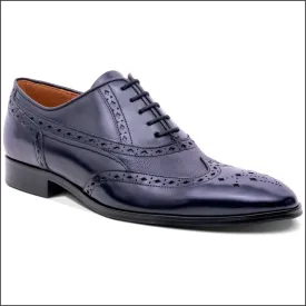 Barker Bampton - Navy Hi-Shine/Grain Oxford Brogue@
