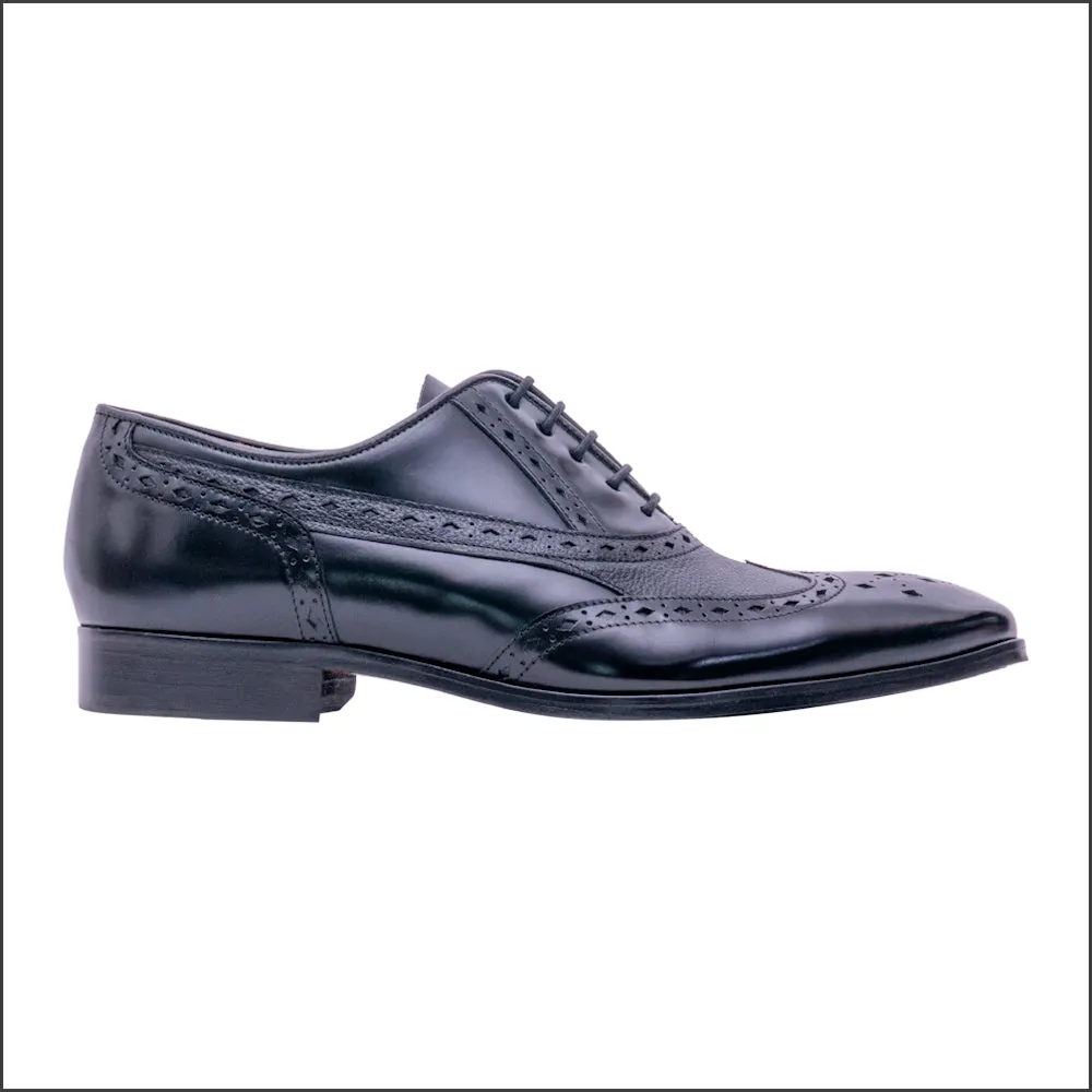 Barker Bampton - Navy Hi-Shine/Grain Oxford Brogue@