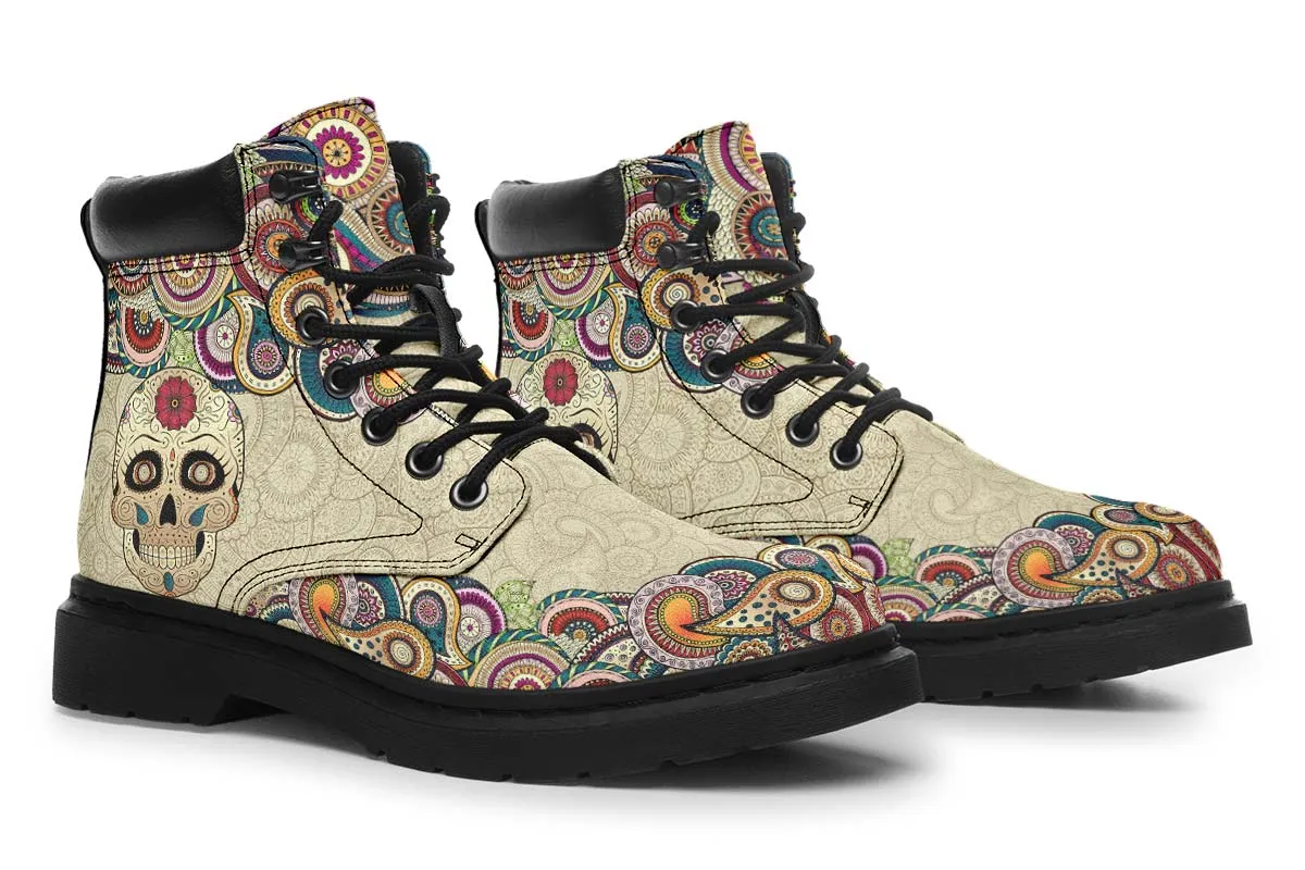 Beige Mandala And Skull