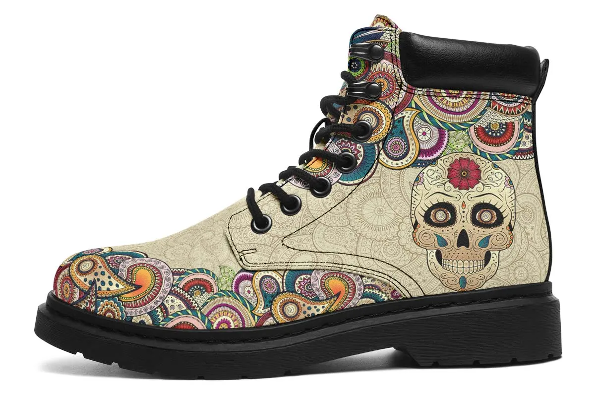 Beige Mandala And Skull