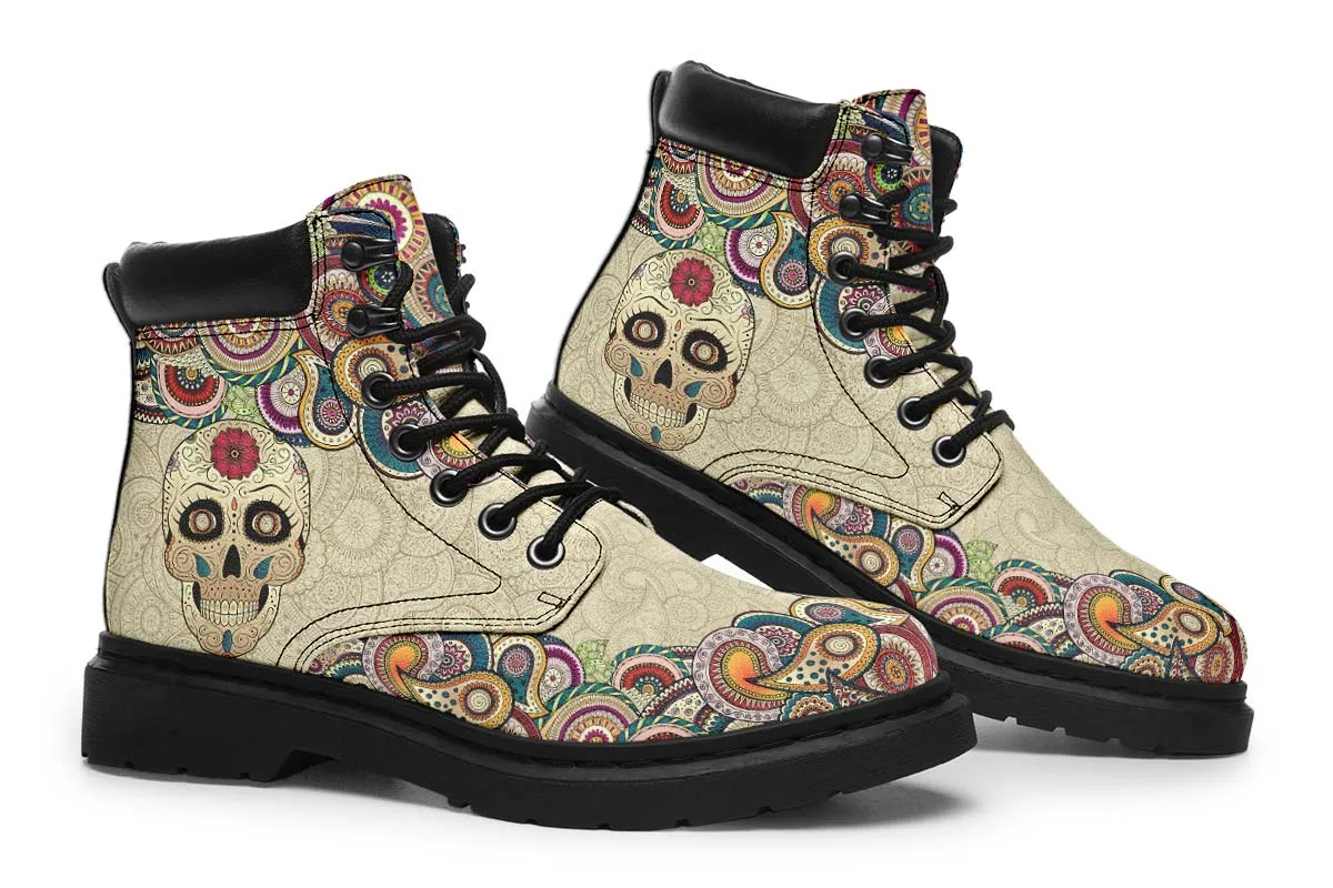Beige Mandala And Skull