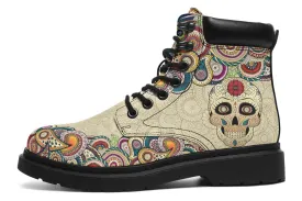 Beige Mandala And Skull