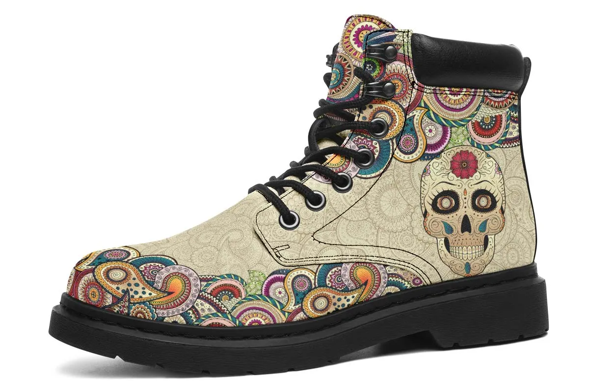 Beige Mandala And Skull
