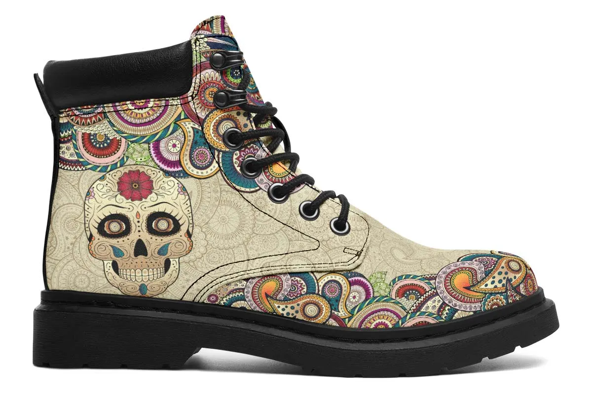 Beige Mandala And Skull