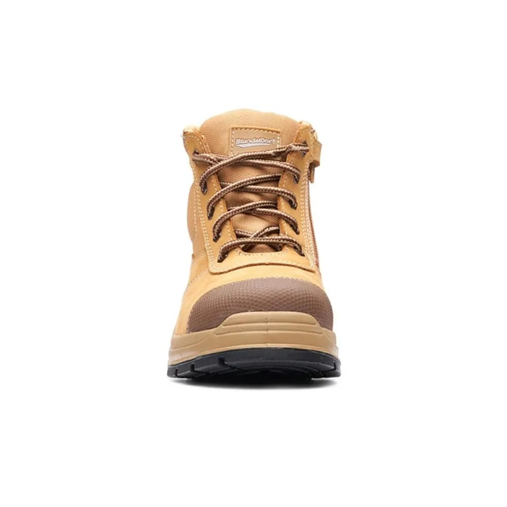 Blundstone 318 Wheat Nubuck Leather Side Zipper Steel Cap Safety Boots