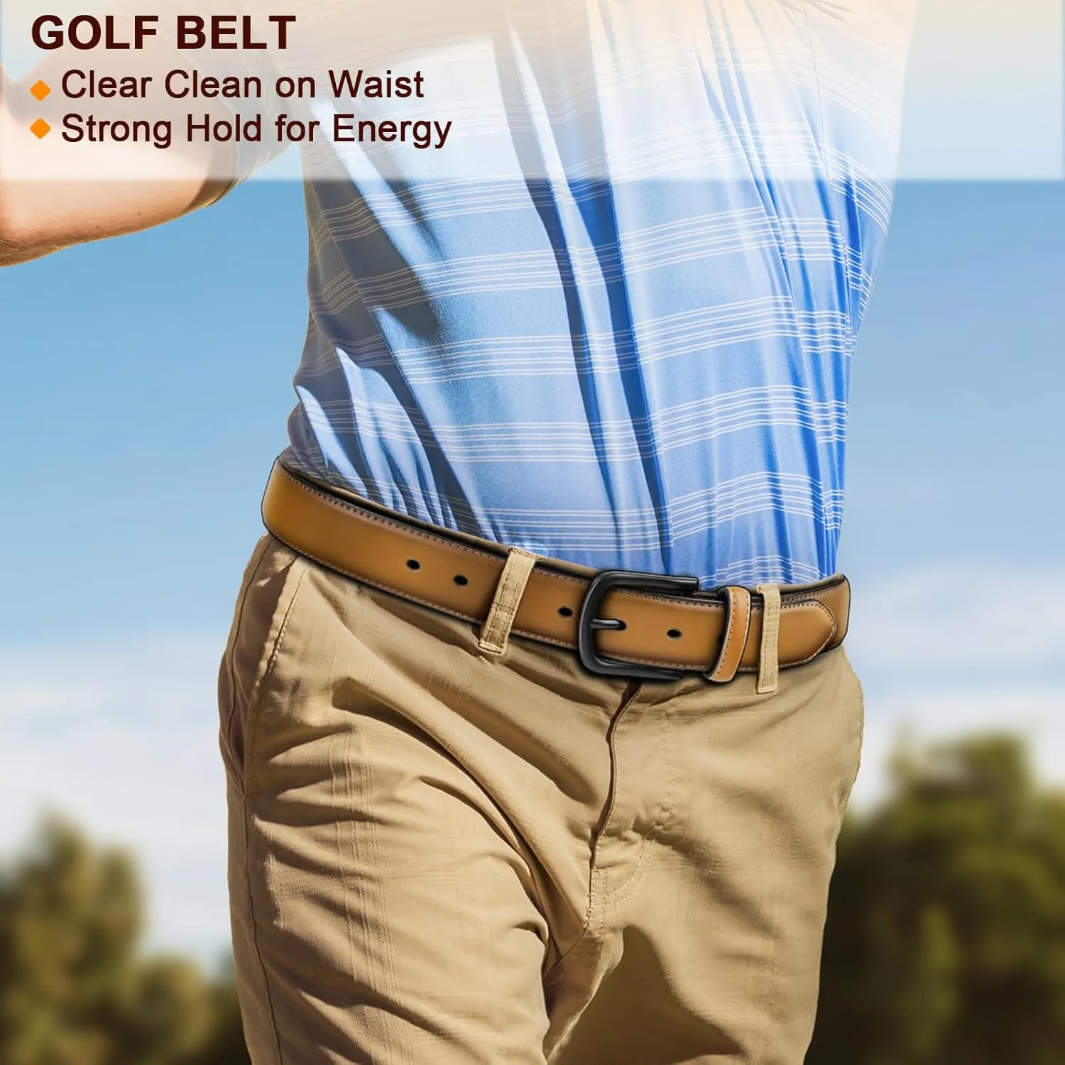 BULLIANT Men Belt 2Pack-Leather Belt 7Holes Comfortable For Men's Dress Casual Jeans 1 3/8"