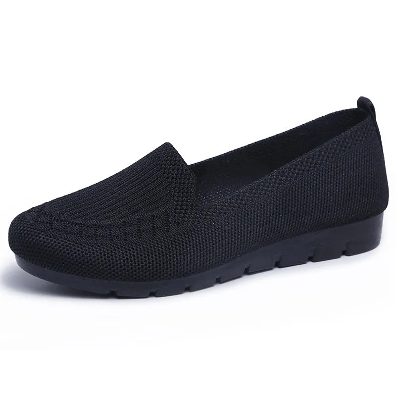 Casual Shoes Women&#39;s Summer Mesh Breathable Flat Shoes Ladies Comfort Light Sneaker Socks Women Slip on Loafers Zapatillas Muje