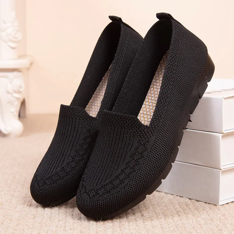 Casual Shoes Women&#39;s Summer Mesh Breathable Flat Shoes Ladies Comfort Light Sneaker Socks Women Slip on Loafers Zapatillas Muje