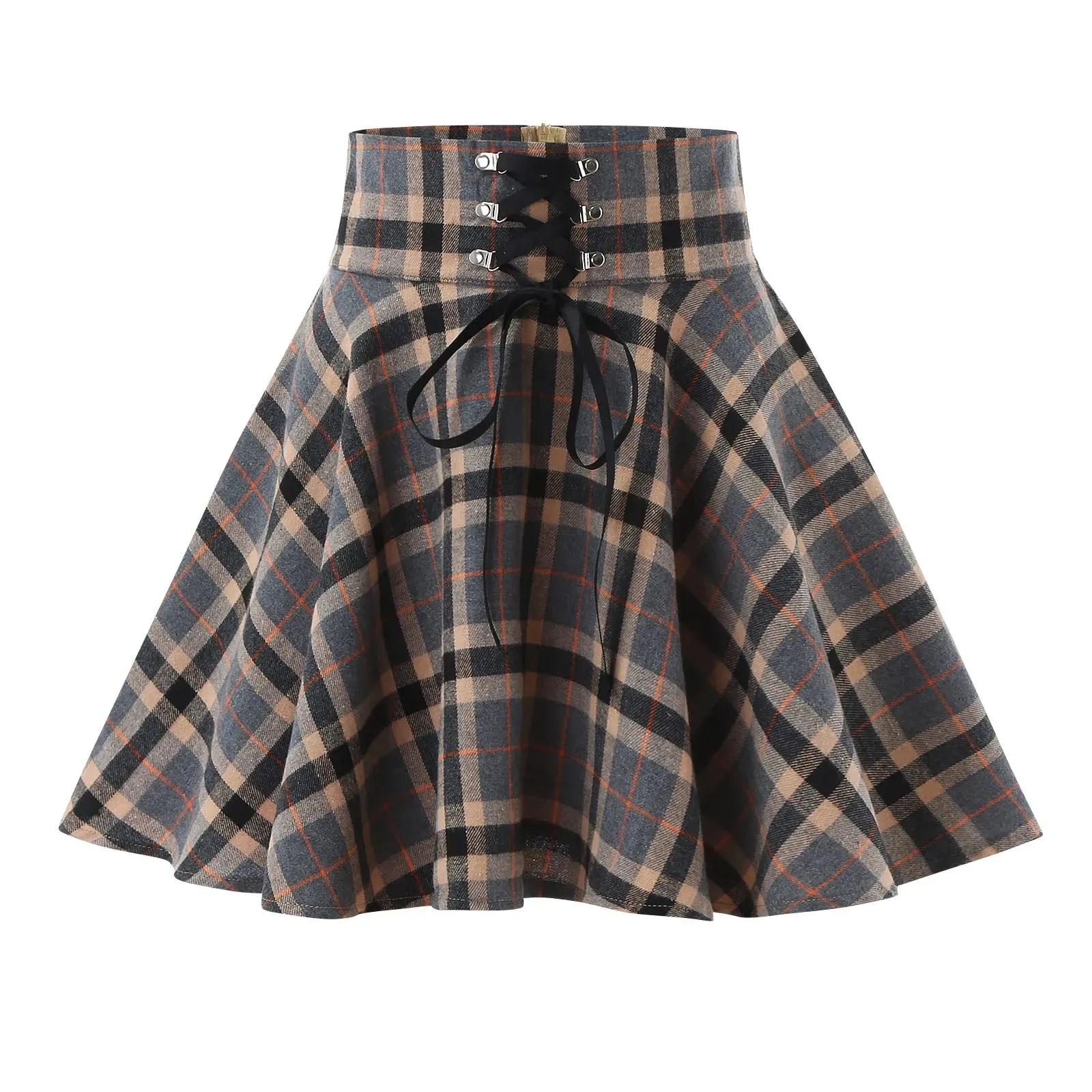 Chic Retro Punk Plaid Mini Skirt