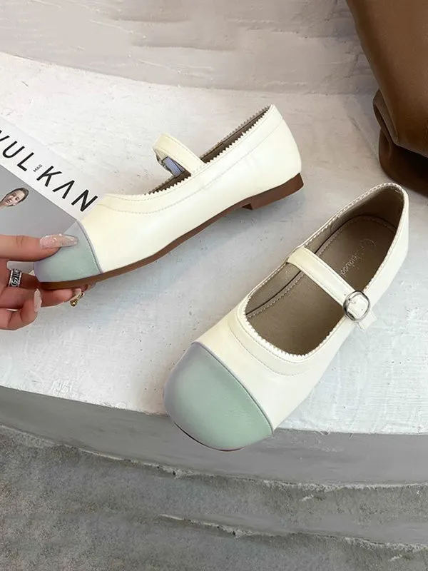 Chicmy-Leisure Fashion Contrast Color Split-Joint Flat Heel Loafer Shoes
