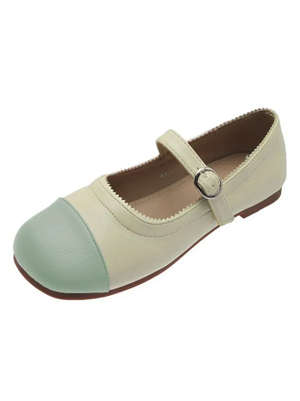 Chicmy-Leisure Fashion Contrast Color Split-Joint Flat Heel Loafer Shoes
