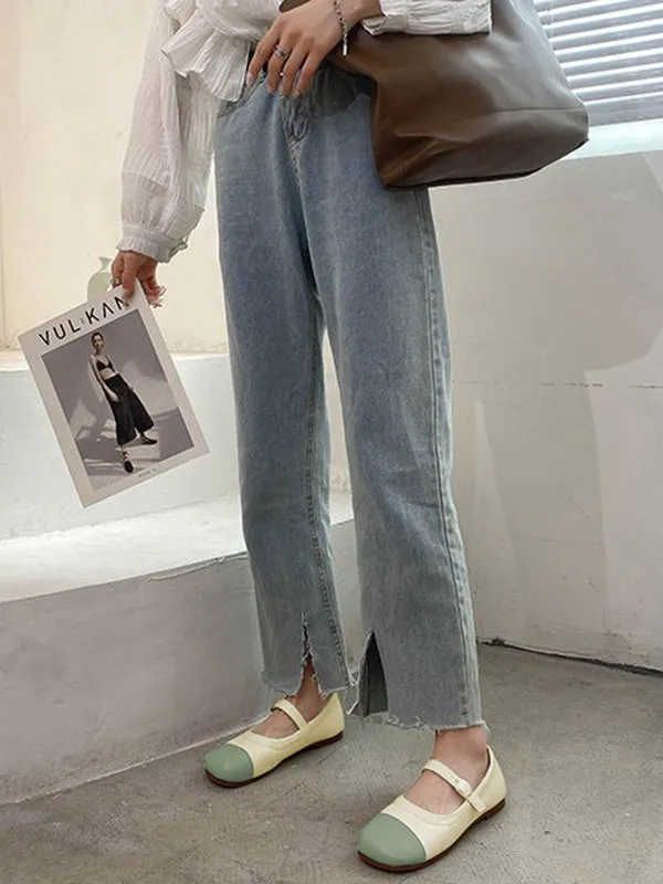 Chicmy-Leisure Fashion Contrast Color Split-Joint Flat Heel Loafer Shoes