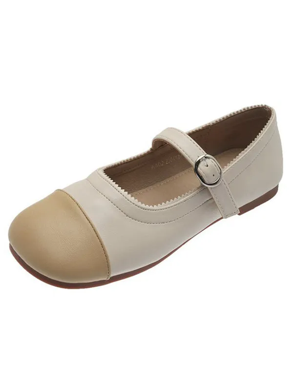 Chicmy-Leisure Fashion Contrast Color Split-Joint Flat Heel Loafer Shoes