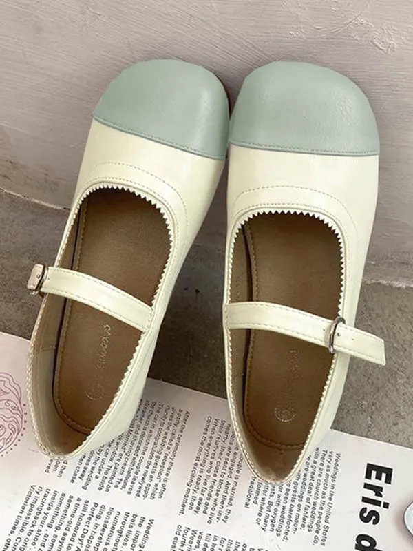 Chicmy-Leisure Fashion Contrast Color Split-Joint Flat Heel Loafer Shoes