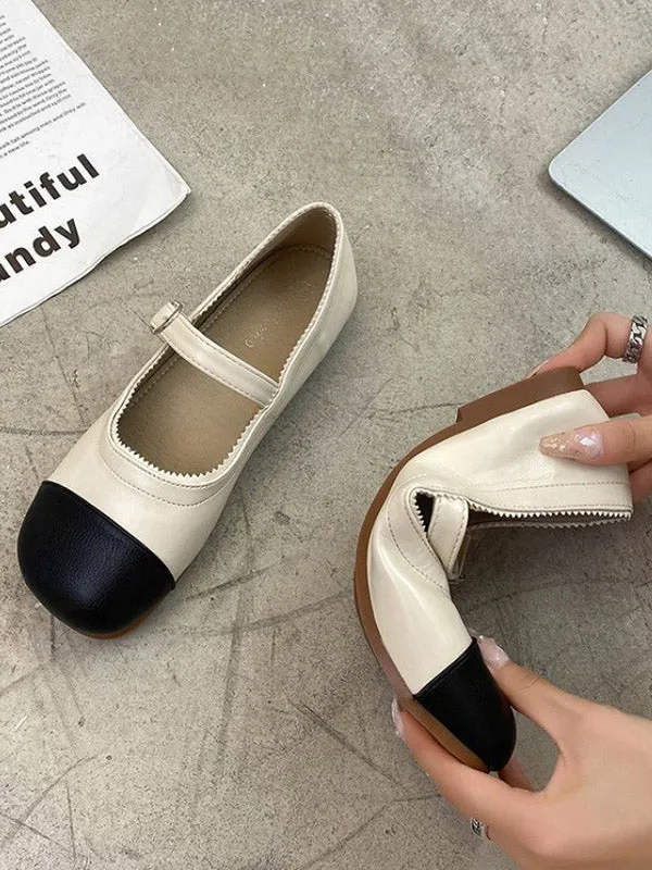Chicmy-Leisure Fashion Contrast Color Split-Joint Flat Heel Loafer Shoes