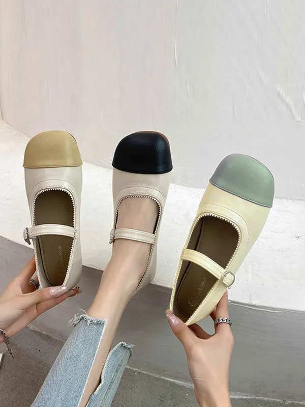 Chicmy-Leisure Fashion Contrast Color Split-Joint Flat Heel Loafer Shoes