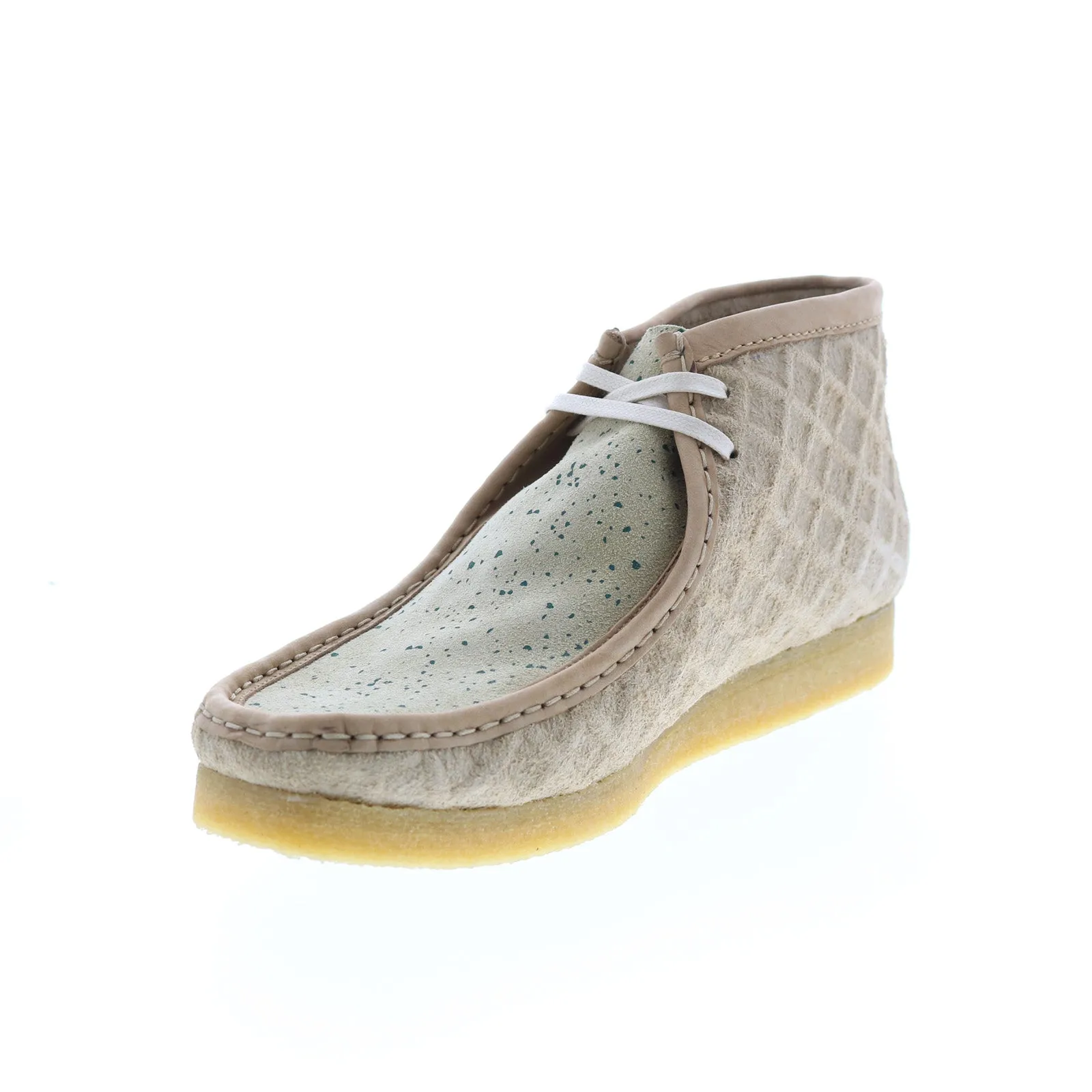 Clarks Originals Wallabee Boot Men's Natural and Green Beige Suede 26163444