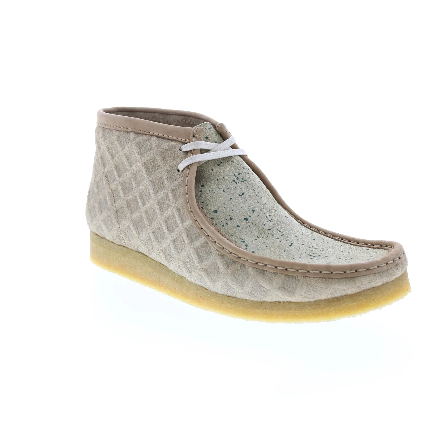 Clarks Originals Wallabee Boot Men's Natural and Green Beige Suede 26163444