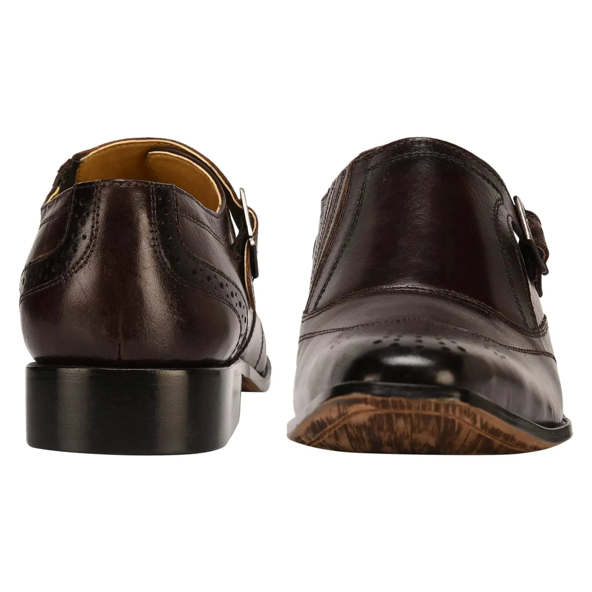 Clooney Leather Oxford Style Monk Straps