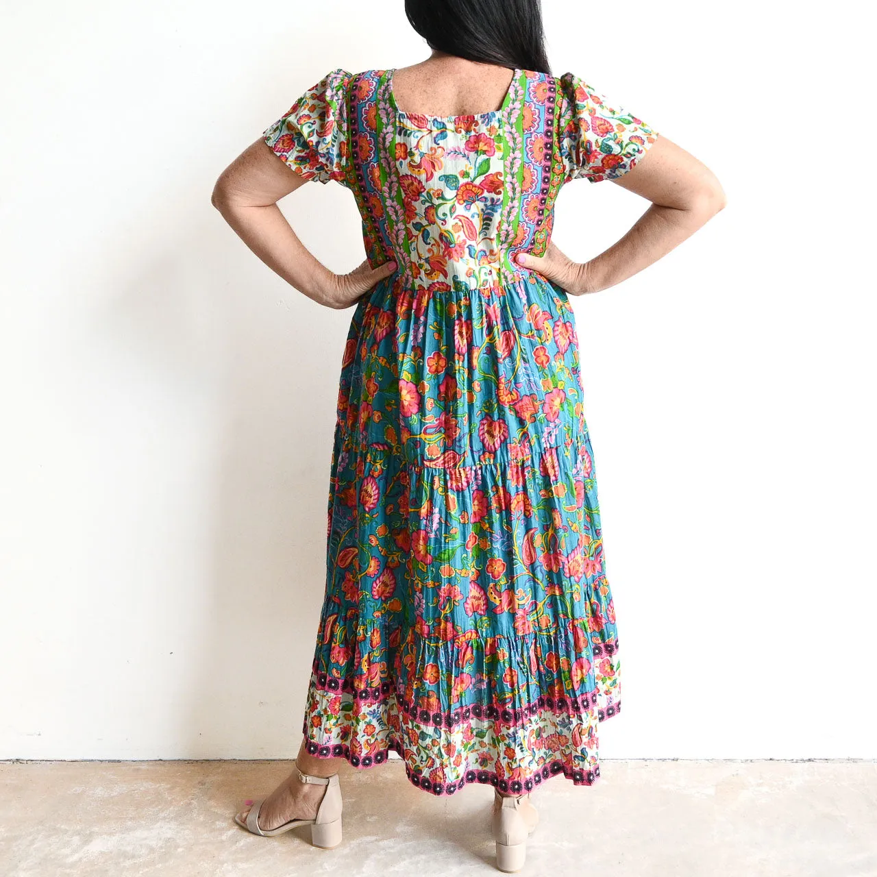 Destiny Tiered Midi Dress by Orientique Australia - Carvalho - 61668