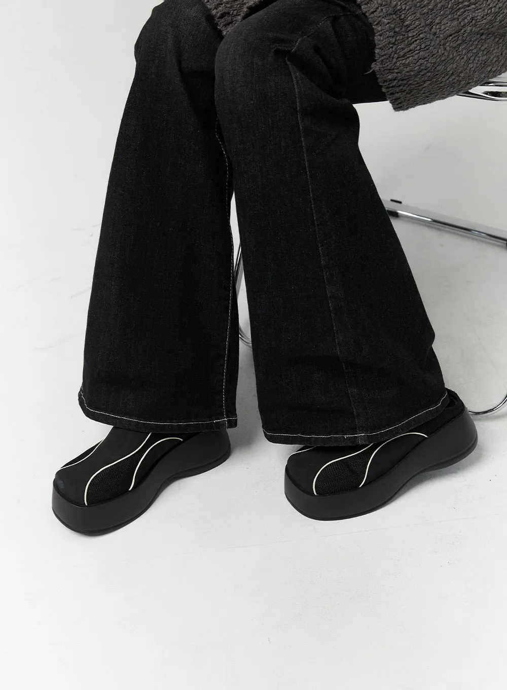 Faux Leather Platform Mules CS314