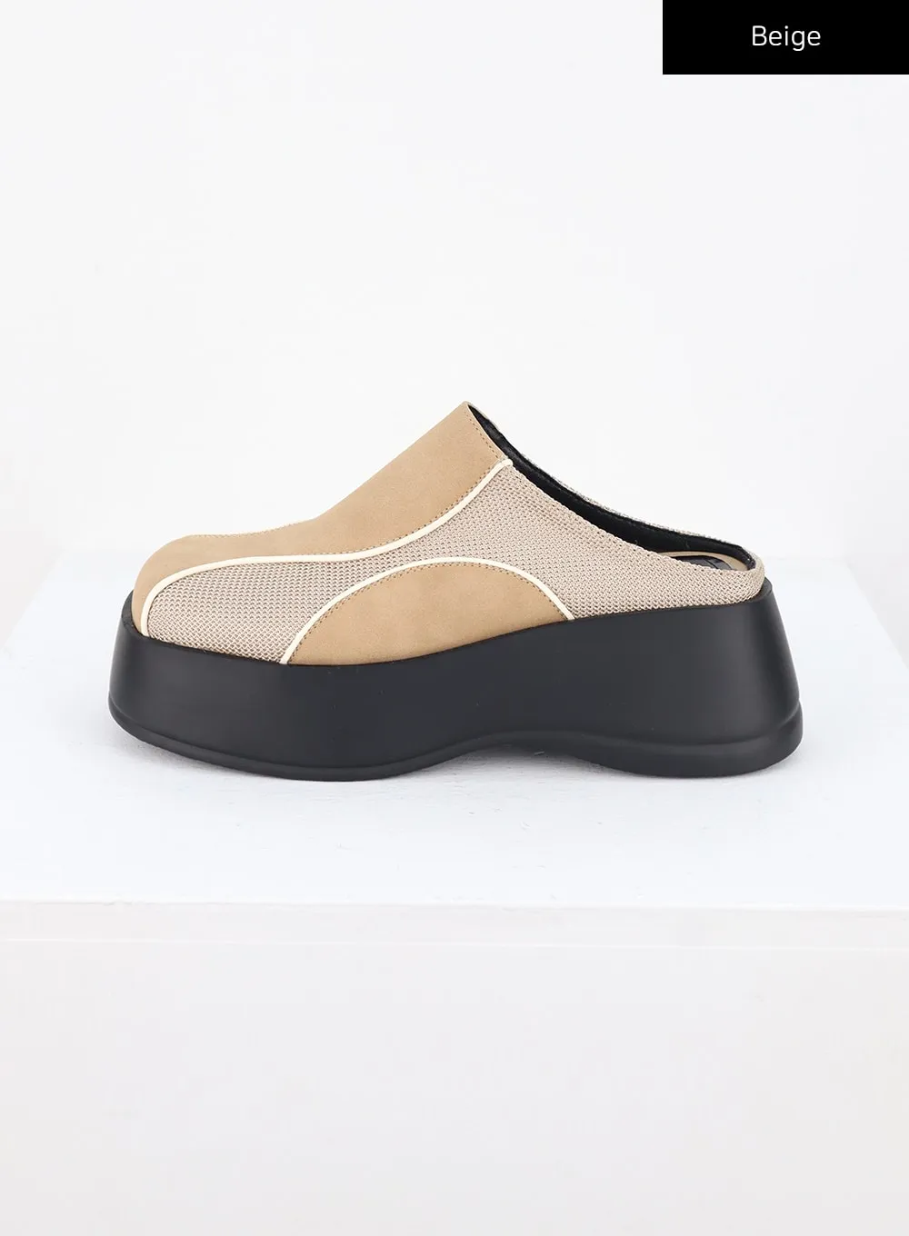 Faux Leather Platform Mules CS314