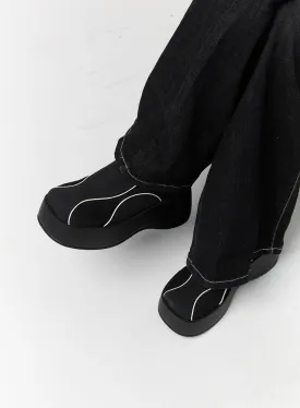 Faux Leather Platform Mules CS314