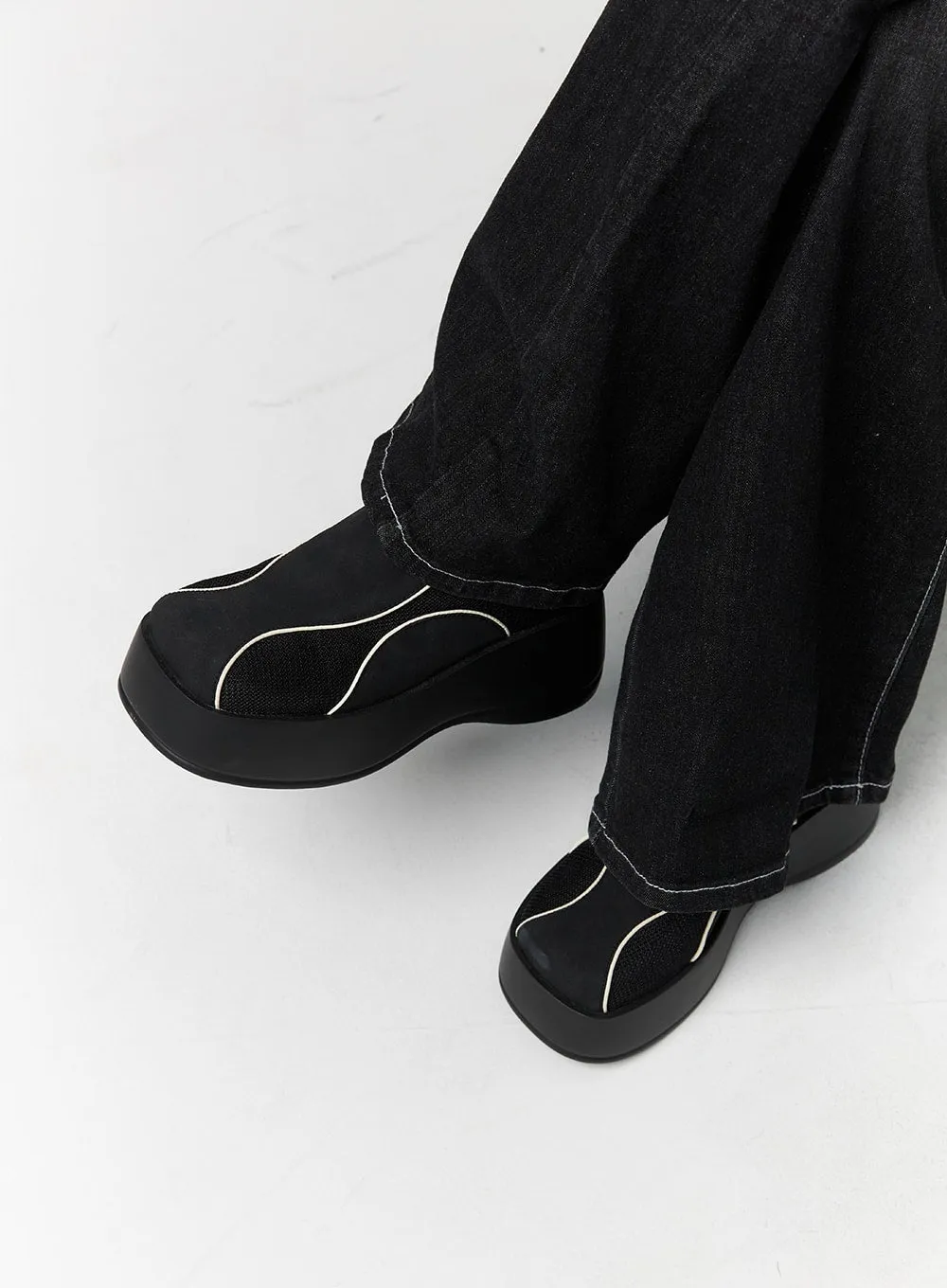 Faux Leather Platform Mules CS314
