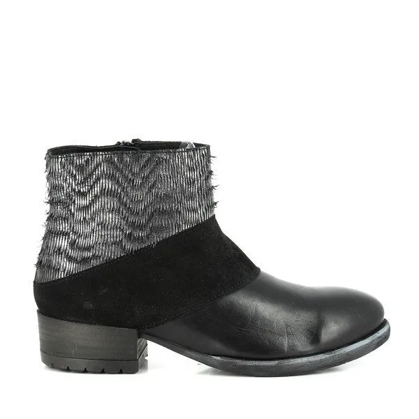 Felmini 9907 Black & Silver Ankle Boots
