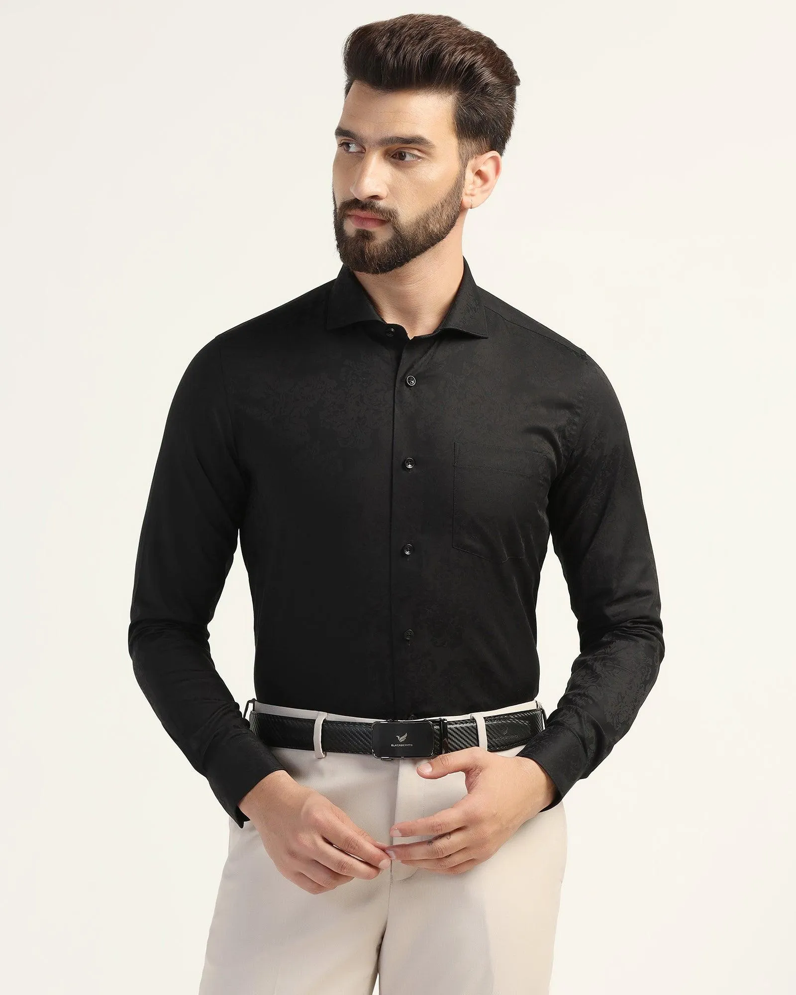 Formal Black Jacquard Shirt - Arena
