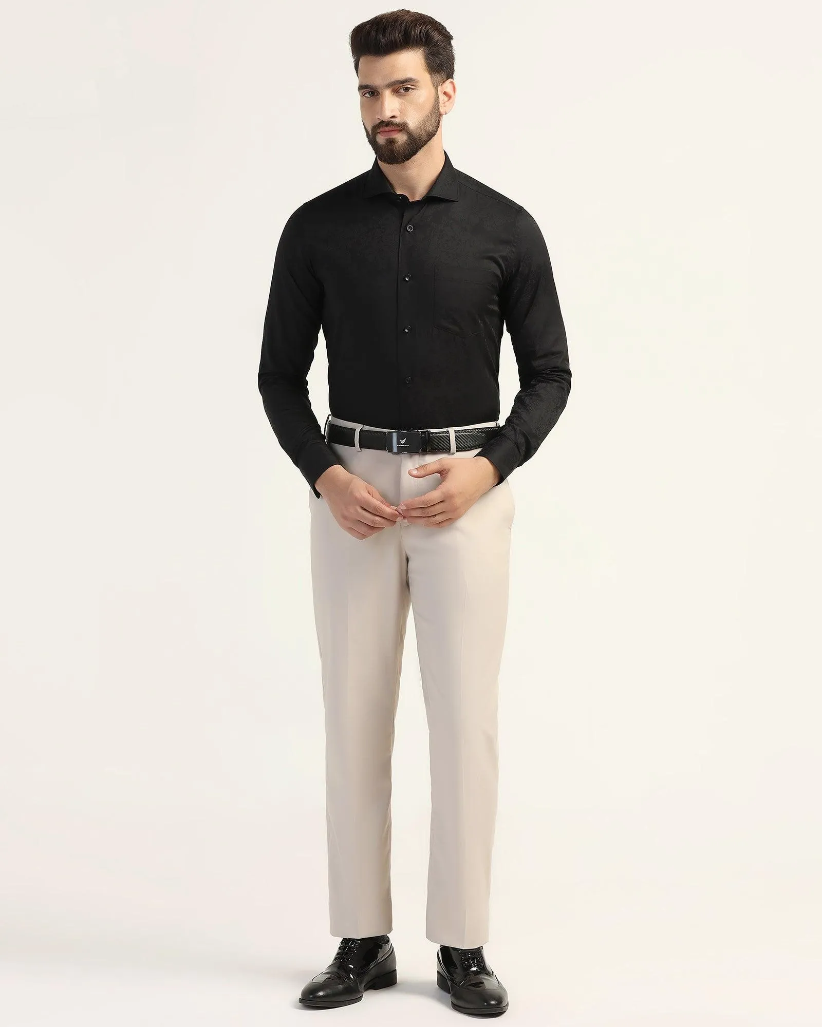 Formal Black Jacquard Shirt - Arena
