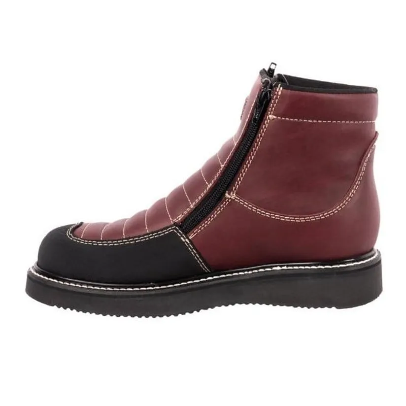 Hammer 338 Wine, prime leather, light weight PU sole, oil and slip resistance, double Zipper.