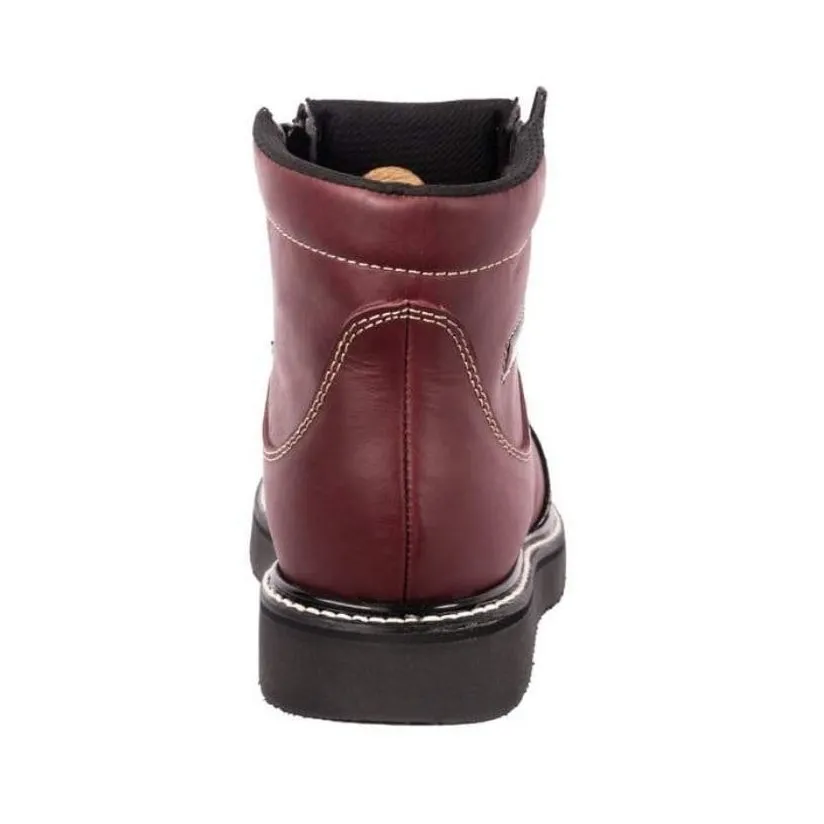 Hammer 338 Wine, prime leather, light weight PU sole, oil and slip resistance, double Zipper.