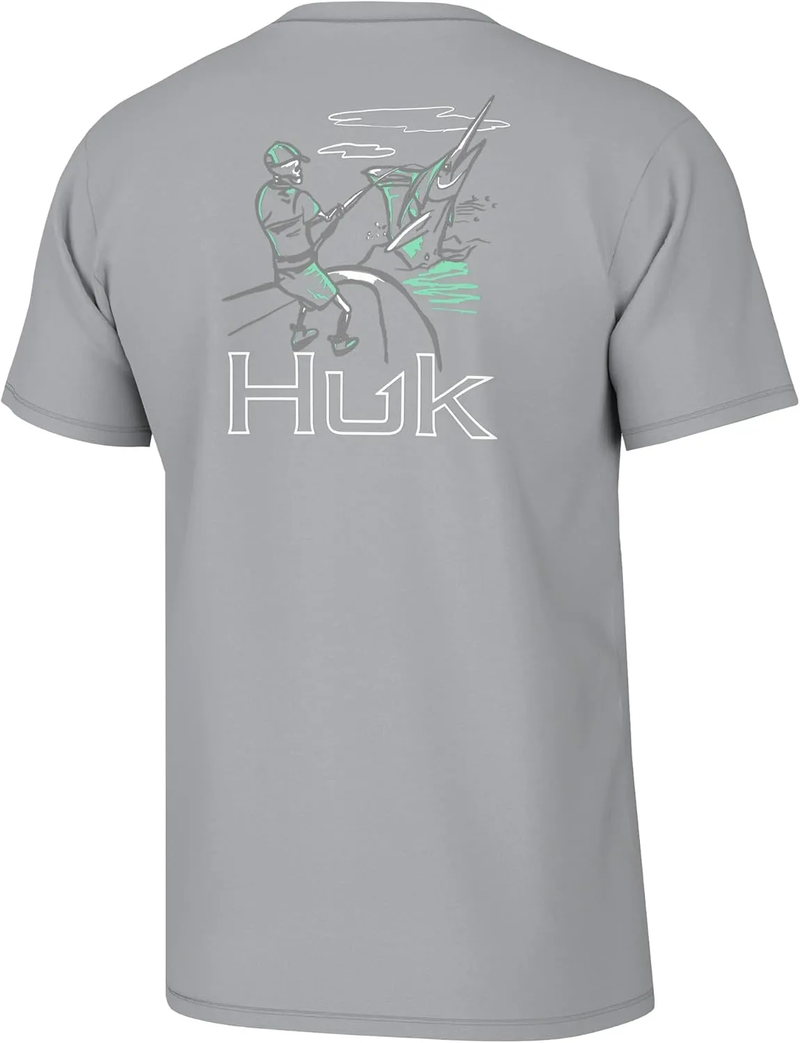 HUK Men's Fishing Graphic Tee, Performance Short Sleeve, Quick-Dry