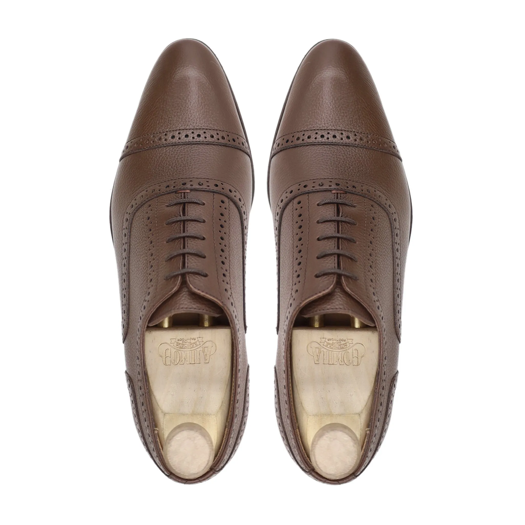 Ieper - Men's Brown Pebble Grain Leather Oxford Shoe