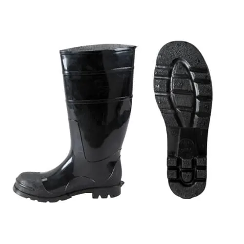 Johnson Wilshire STEEL-7 Black PVC Boots, Size 7 (18821)