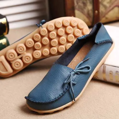 LOSTISY Breathable Casual Leather Flats Shoes