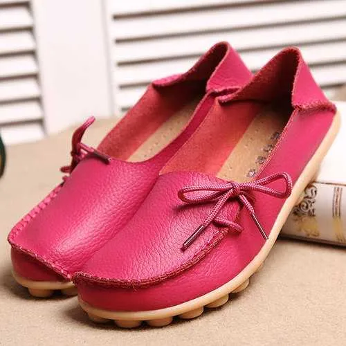 LOSTISY Breathable Casual Leather Flats Shoes