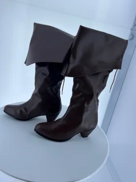 MAIDEN-2025 Pleaser Brown PU High Heel Alternative Footwear Discontinued Sale Stock