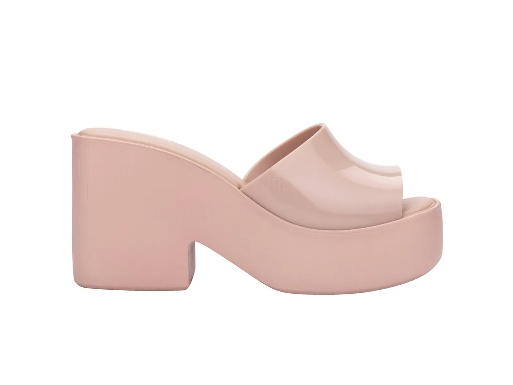 Melissa Posh Ad Beige Platform Heel Slide For Women