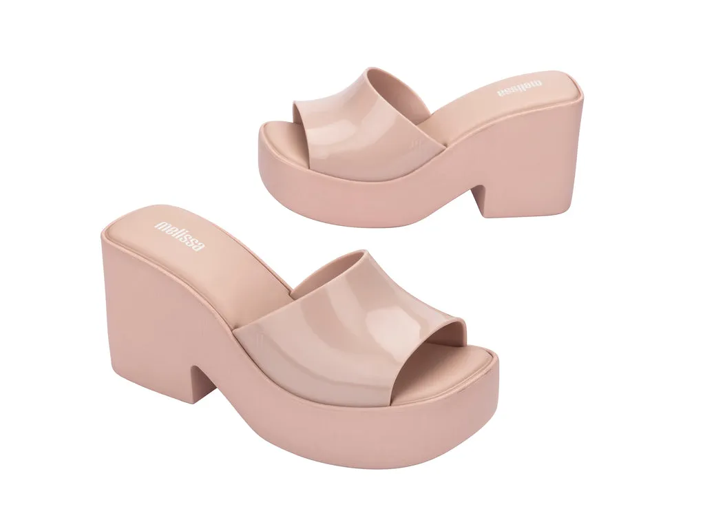 Melissa Posh Ad Beige Platform Heel Slide For Women
