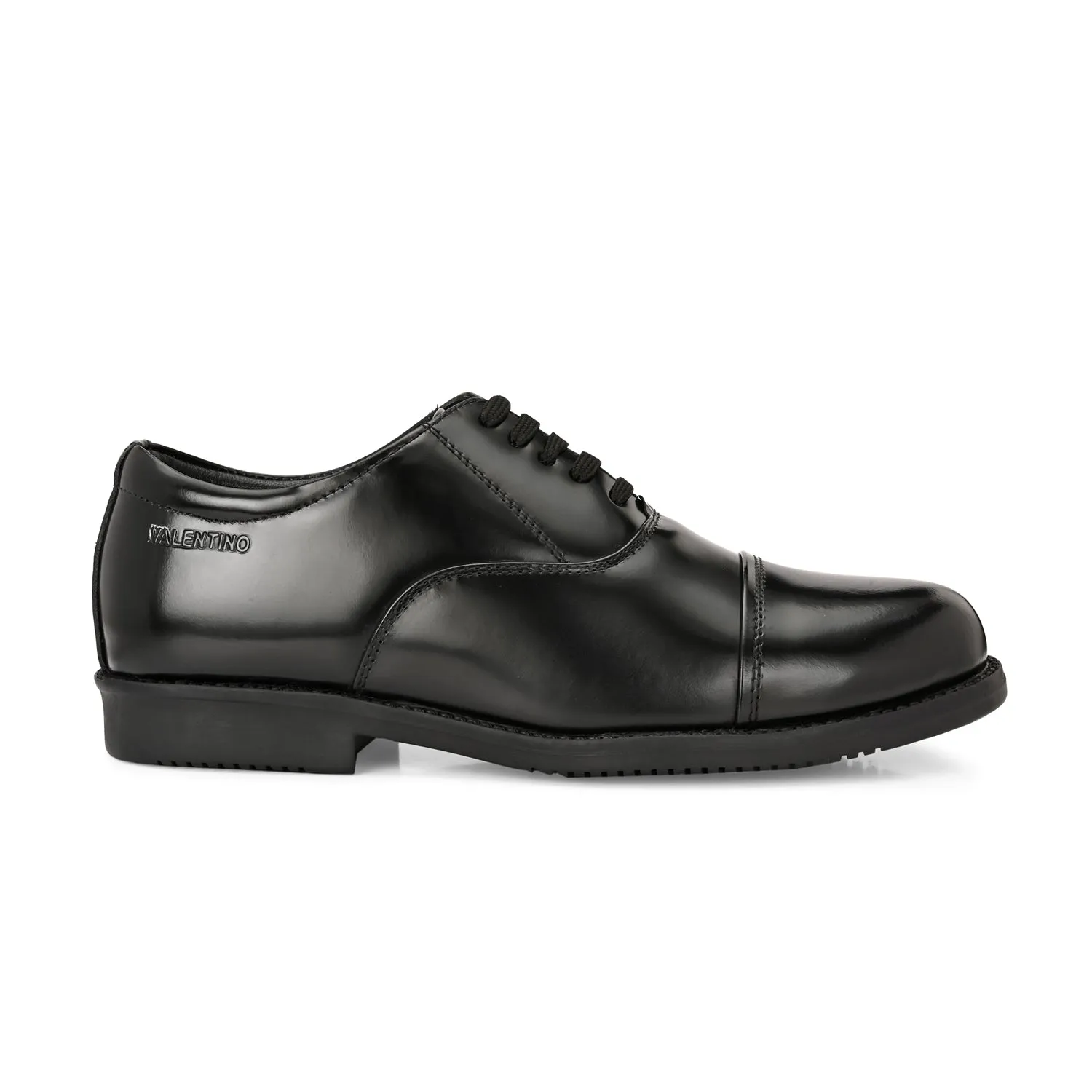 Men Premium Leather Black Oxford Police Shoes | Available in Sizes 5 UK to 12 UK (Uniform-61-Black)