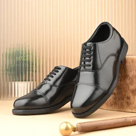 Men Premium Leather Black Oxford Police Shoes | Available in Sizes 5 UK to 12 UK (Uniform-61-Black)