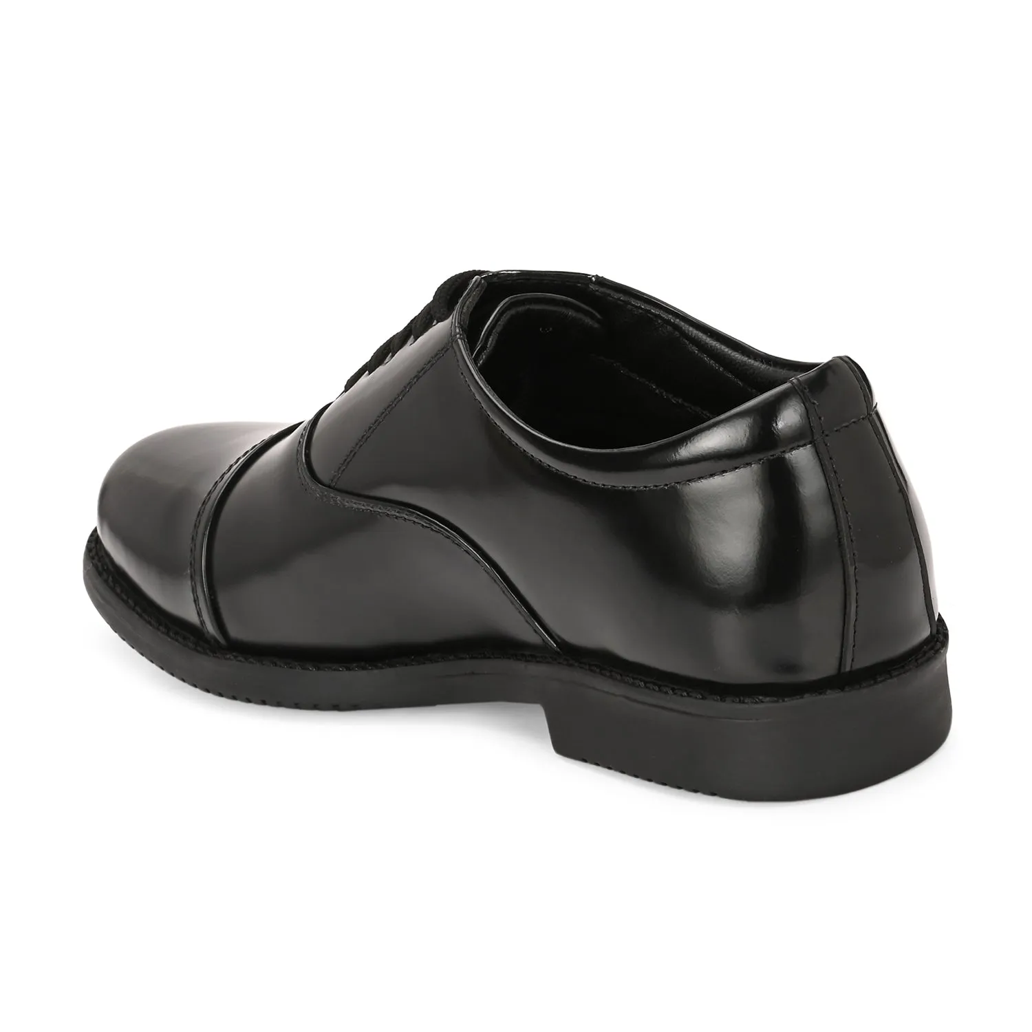 Men Premium Leather Black Oxford Police Shoes | Available in Sizes 5 UK to 12 UK (Uniform-61-Black)