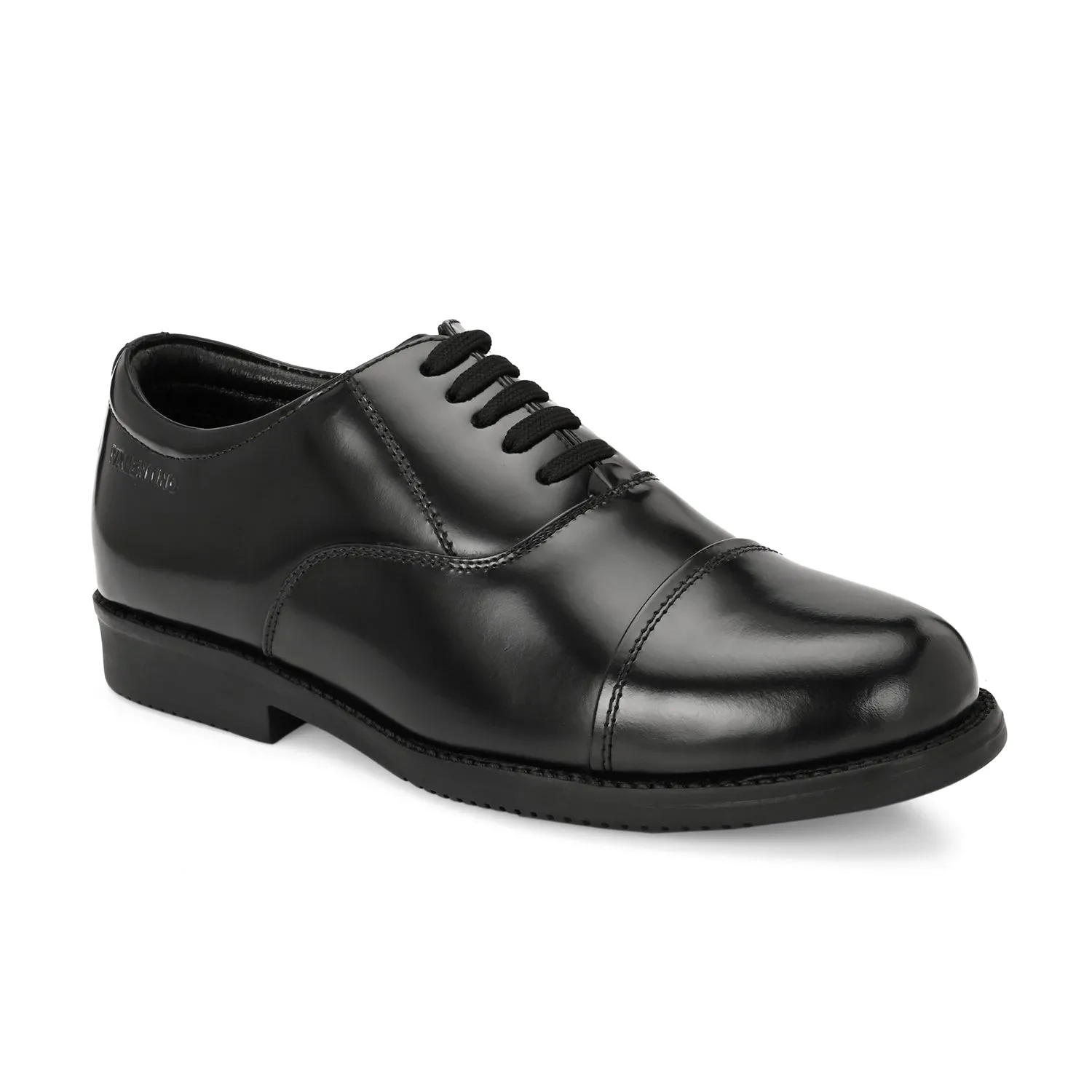 Men Premium Leather Black Oxford Police Shoes | Available in Sizes 5 UK to 12 UK (Uniform-61-Black)