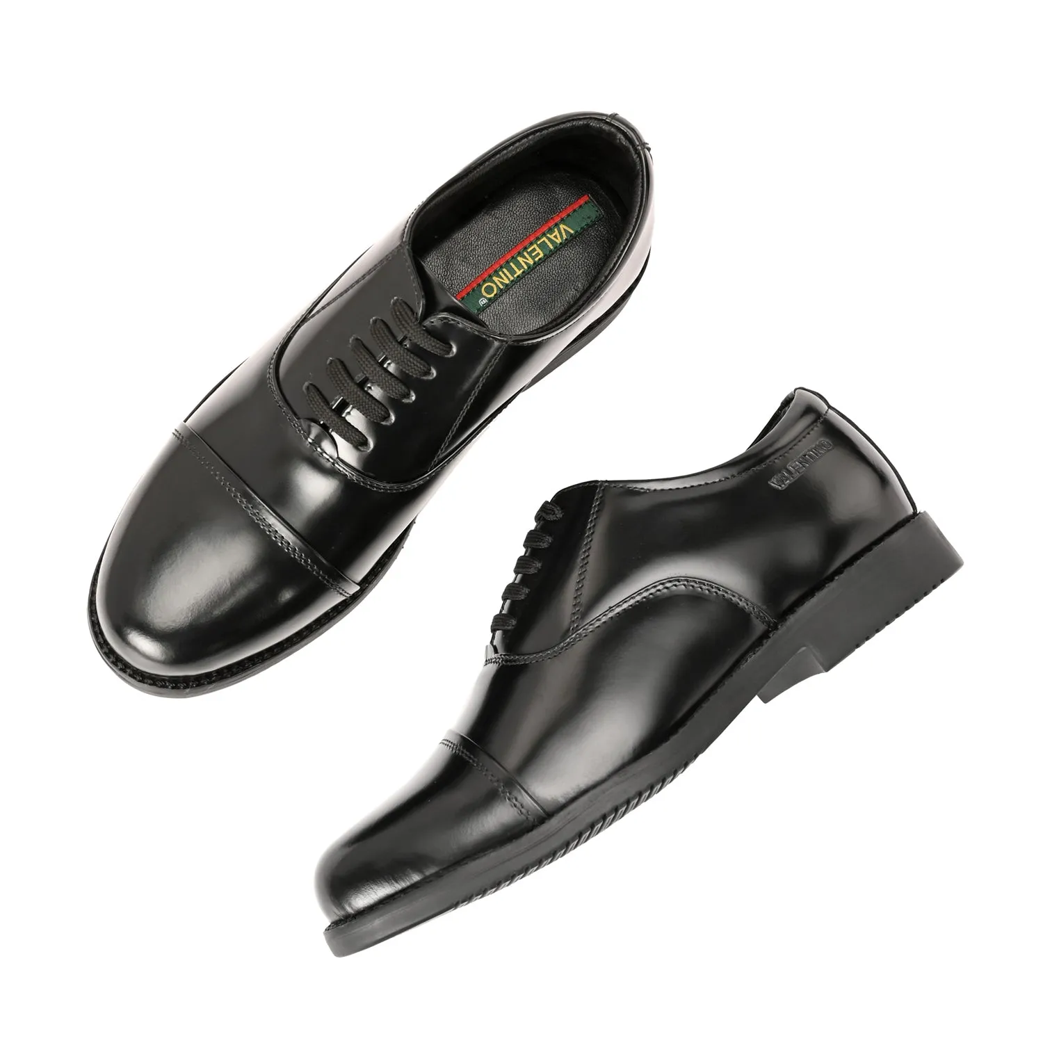 Men Premium Leather Black Oxford Police Shoes | Available in Sizes 5 UK to 12 UK (Uniform-61-Black)