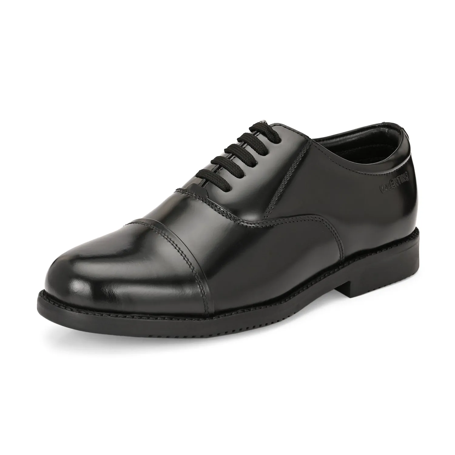 Men Premium Leather Black Oxford Police Shoes | Available in Sizes 5 UK to 12 UK (Uniform-61-Black)