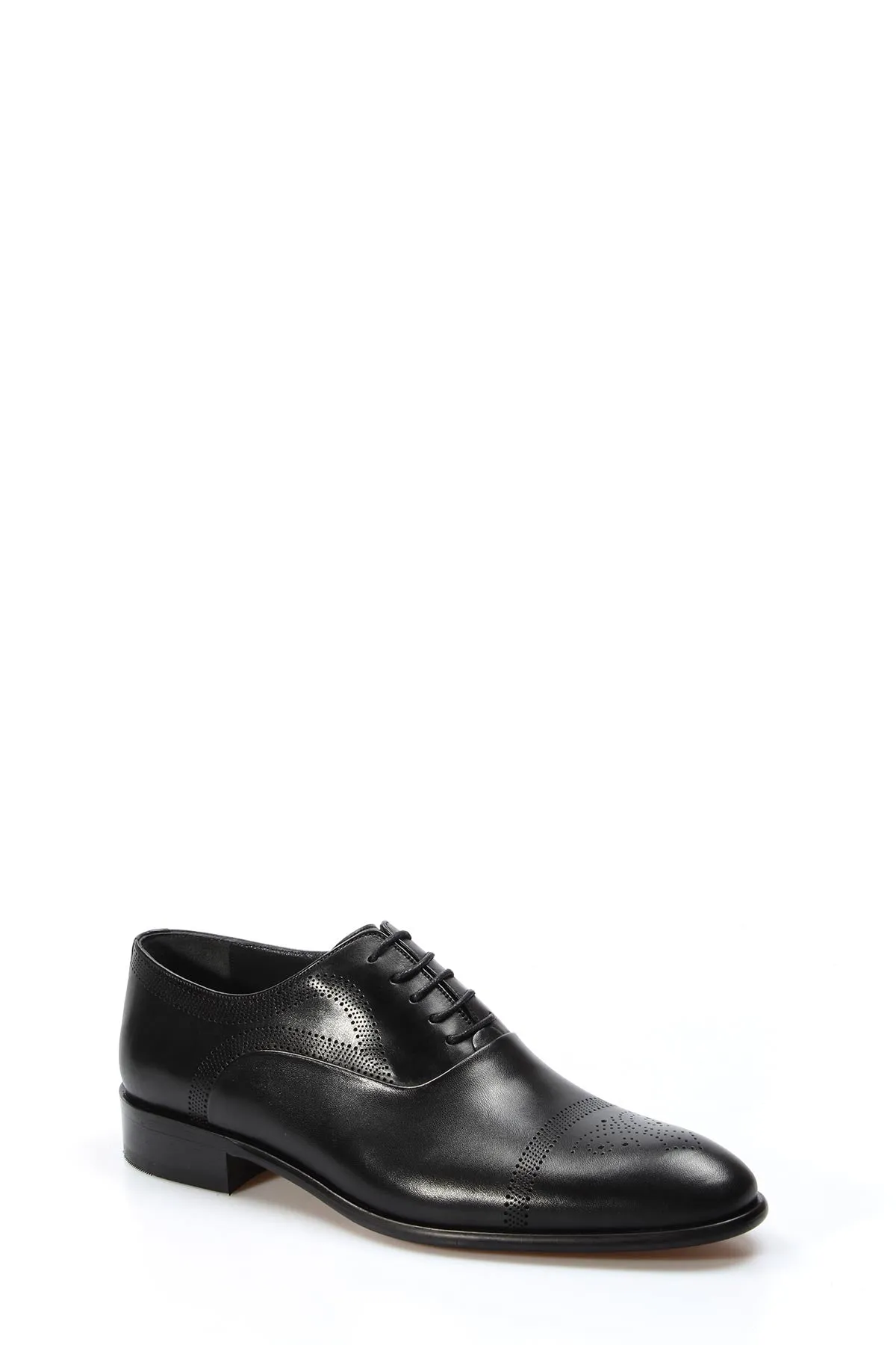 Men's Black Oxford Dress Shoes with Brogue Detailing - Wessi
